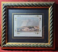 Stampa antica.In bella cornice, stampa (di riproduzione) della villa di Napoli; 