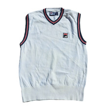 Fila White Line gilet in cotone da tennis inizi anni 2000 taglia S