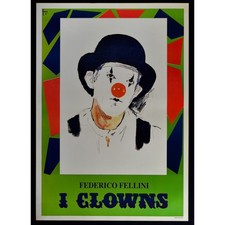 manifesto I CLOWNS federico fellini anita ekberg etaix circo pagliaccio W81