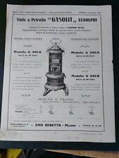 Catalogo Stufe a Petrolio Gasolit 1921 Emo BERETTA MILANO via B. Zenale 9 