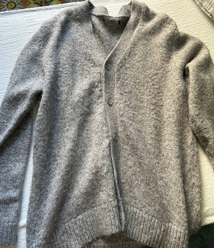 Maglione grigio bottoni - , lana