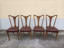 Modernariato - Ullrich  - 4 Sedie - Anni '50 '60 In Legno Schienale Sagomato