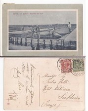STORIA POSTALE CARTOLINA CERVIA LA RACCOLTA DEL SALE FP
