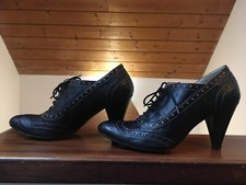 Stivaletti Tronchetti Francesine Nero Taglia Size 37 Vera Pelle Real Leather