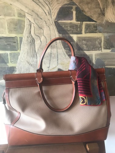Borsa pelle e tessuto - in,