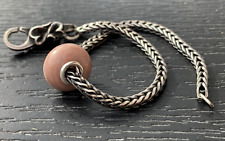 Perla di rodonite. Nucleo Ag925. Perlina charm Rhodonite Eu. Adatto per trollbeads OHM ecc