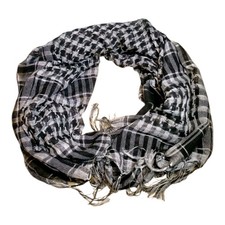Foulard stile Kefiah Arabo Nero e Bianco Misure 90x90 cm