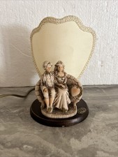 Abat jour Lampada Statuina Giardini di marzo marmo e Legno Vintage