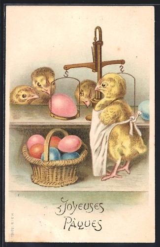 Cartolina pulcini pasqua - cartolina,
