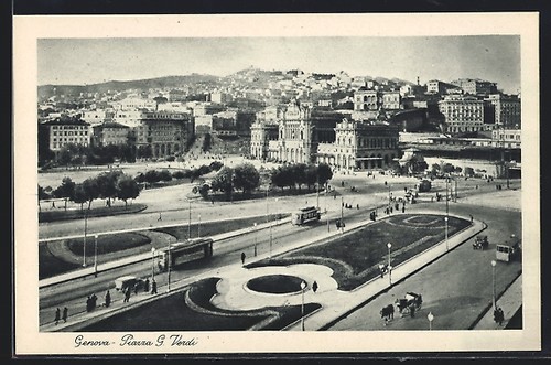 Genova piazza verdi tram - piazza, g.