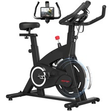 SPORTNOW Cyclette Magnetica con Volano 10 kg, Sedile e Manubrio Regolabili Nero
