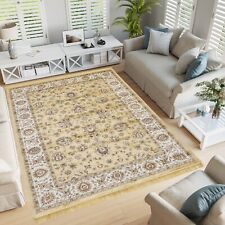 ZAFFIRO TAPPETO CLASSICO EFFETTO SETA ORIENTALE PERSIANO ELEGANTE 492 GIALLO ORO