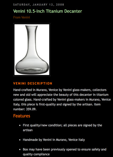 Raro decanter vino - raro, in