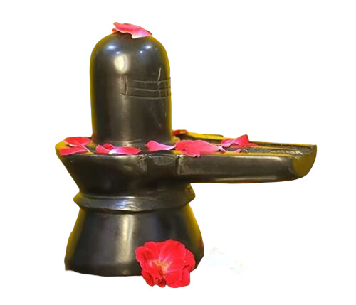 Black marble shiva lingam - 4'',
