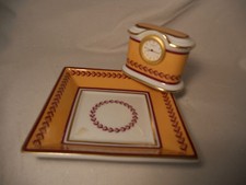 Bernardaud orologio  e  vuotatasche porcellana di Limoges 