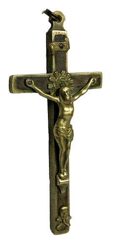 Antico crocifisso croce ottone - antico,
