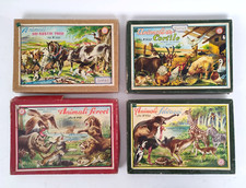 4 scatole illustrate timbri didattici vintage Anni 50 ed. La Scuola Animali-67U