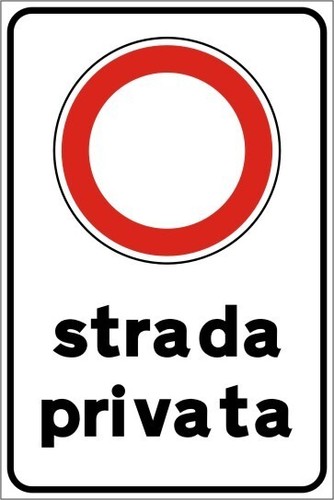 Cartello strada privata targa - cartello,