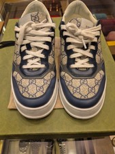 Sneakers Gucci GG Supreme uomo blu e grigio in pelle e tela tg. EU 9 US 10