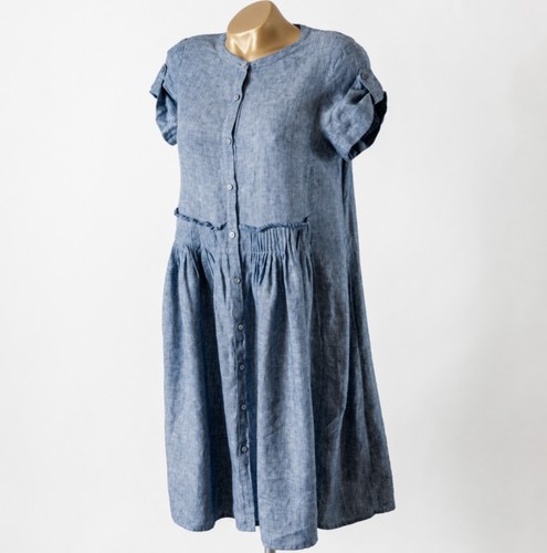 Abito camicia lino blu phase - lino,