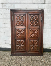 COPPIA DI PORTE, IDEALI PER ARMADIO A MURO, PLACARD, NOCE, FINE '700