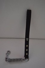 GUINZAGLIO CORTO PELLE NERO E ACCIAIO ANIMALI DOMESTICI CANI TAGLIA MEDIA/GRANDE