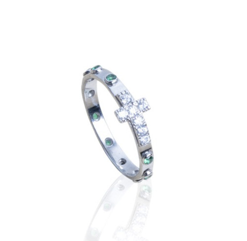Anello rosario con zirconi - rosario,