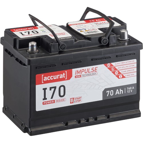 Agm batteria auto 70ah - batteria,