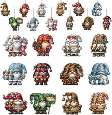 36 Pezzi Addobbi Natalizi in Legno Gnomi Da Appendere per Albero Di Natale Decor