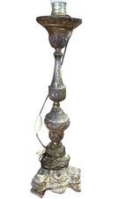 Antica lampada torcera da sacrestia lamierino argentato  '700