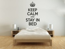 Keep Calm And Stay In Bed - Citazione Arte Parete Moderna - Adesivo Vinile Decalcomania
