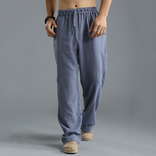Uomo cotone lino pantaloni - uomo,