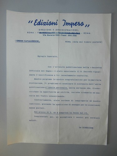 Rarissima originale lettera - rarissima,