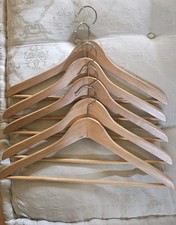 5 Grucce appendini appendiabiti in legno Massello Chiaro  resistente 