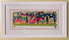 Quadro serigrafia Francesco Musante 20x50 cm il trenino dei sogni in cornice