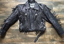 Giacca pelle Unik frange donna