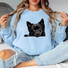 Felpa da donna nera cane che sbircia amante degli animali domestici...