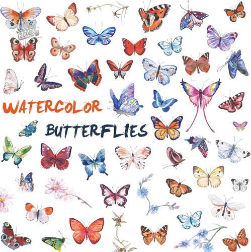 Butterflies watercolor wall - watercolor,