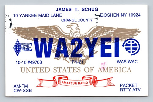 Ham radio qsl wa2yei goshen - ham,