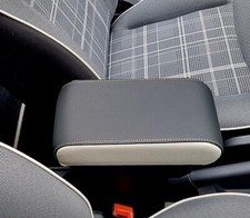 BRACCIOLO Fiat 500 (2007-2025) eco pelle antracite con laterali+cuciture avorio