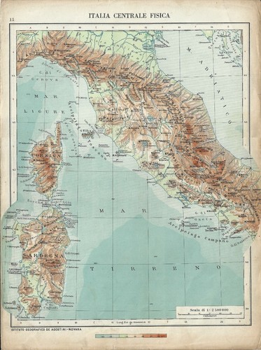 Carta geografica antica - , italia