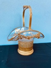 Cestino in Bronzo Dorato e Cristallo - Conservato_car 3110