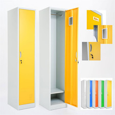ARMADIETTI SPOGLIATOIO IN METALLO 38X180X42 - 1 ANTA FINITURE GRIGIO BLU ARANCIO