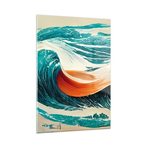 Quadro vetro 50x70cm onde - vetro,