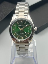Orologio Donna Bambina 28mm verde Brillanti Gioiello bracciale tip oyster
