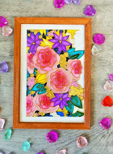 Quadro in vetro colorato rose