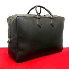 Borsa HERMES Plume 55 Boston in pelle nera 18252
