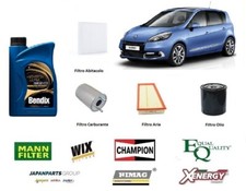 Kit Tagliando Renault Scenic 3 III 1.9 DCI 96 Kw 130 Hp Cv + 6 Litri Olio 
