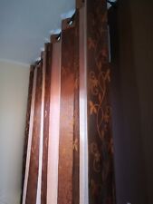 Coppia tende con anelli balcone 2 veli marrone  beige bronzo 