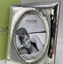 ELEGANTE CORNICE IN ARGENTO RETTANGOLARE PER FOTO OVALE ARREDO SALOTTO E FIRMATA